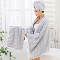 HomeCloud Korean Bath & Face Towel 400 Gsm | Plush Soft & Luxury Towel Set With Hanging Loop | 3x Softer Than Cotton Towels | Set Of 2 (Grey)