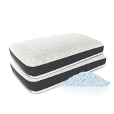 Shredded Memory Foam Pillows, Bed Pillows, Cooling Pillows For Sleeping, White | King Size, Adjustable Firm Pillows For Side Back & Stomach Sleepers | Relieves Neck & Back Pain - Pack Of 2
