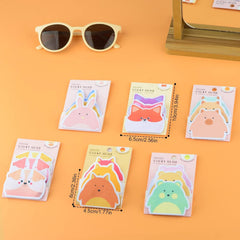 Cute Sticky Notes, Cartoon Sticky Notes Pet Animals Shape Markers | 270 Sheets - Pack Of 6