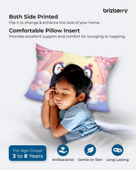 Baby Kids Pillow Cushion, Super Soft Fabric, Animal & Cartoon Prints - 12x18 Inches | For 3 Years To 8 Years, Dual Sided Design, Durable & Easy Care | Multi-Purpose, Made In India - Design 22