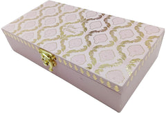 Designer Wodden Fancy Shagun Gift Boxes For Wedding, Shagun Cash Box Or Money Box With Mgi Printing For Wedding, Engagement, Holi, Diwali, Baby Showers, Colour - Cream