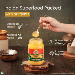 100% Pure Cow Ghee By Organic India | Rich In Healthy Fat Nutrients Desi Cow Ghee Good For Laddoos & Halwa | (500ml) 16.9 Ounce | Jar Pack