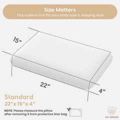 Memory Foam Pillow For Sleeping, Orthopedic Bed Pillow, Standard Size - 4 Inch | Thick Pillow, Without Cover, For Neck & Shoulder Pain Relief | Cooling Adjustable, Compressible - Pack Of 1