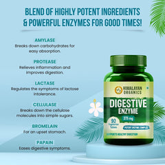 Himalayan Organics Digestive Enzyme With Bromelain & Papain Supplement | Supports Digestion & Better Absorption Of Nutrients, Health Management | 90 Tablets 150gm 0.3lbs Each Pack Of 3