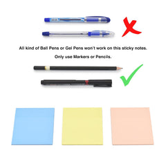 Transparent Sticky Notes Self Adhesive Memo Pad Bookmark Point Yellow, Pink, Blue - 150 Sheets