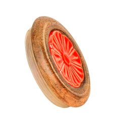 Hand Glazed Multi Utility Storage Airtight Ceramic Jar With Wooden Lid 1000ml, Red | Airtight Ceramic Kitchen Canister - Cookie Jar - Pickle Storage Container, Burni