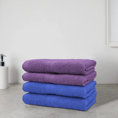 Sassoon Anatolia 4 Piece Cotton Hand Towel 362 Gsm | Soft, Absorbent & Quick Dry Towel For Gym, Home & Yoga (Heaven & Purple)