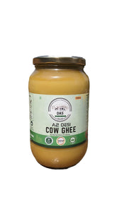 100% Pure A2 Cow Ghee By Das Organic Farm | Rich In Nutrients & Flavor Desi Ghee Supports Muscle Growth | (1 Litr) 33.8 Ounce | Jar Pack
