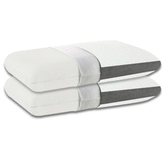 Memory Foam Pillow, Orthopedic & Cervical Pillow, White, Size - 22 X14 X 4 Inch | Pillow For Relieving Neck & Shoulder Pain With Free Pillow Cover | Cooling & Breathable - Set Of 2
