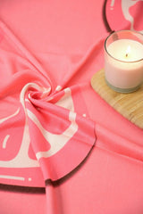 Madake Bamboo Ultra Soft Printed Thin Turkish Towel 454 Gsm | Quick Dry, Super Absorbent | Extra Large Bath Towel For Men & Women (Pink Lemon)