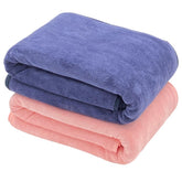 Patpug Ultrasoft Microfiber, Comfortable, Fade Resistant, Highly Absorbent, Quick Drying Large Bath Towel 400 Gsm (Royal Blue & Baby Pink)