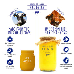 Organic Natural A2 Milk Sahiwal Cow Ghee By Mr. Dairy | Rich In Vitamin A & Healthy Nutrients Desi Ghee Perfect For Taste | 1 Litre (500ml * 2) 33.8 Ounce | Jar Pack