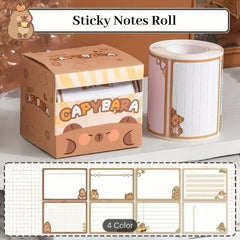 256 Pcs Cute Sticky Notes Set Self Adhesive, Sticker Roll Post It School Student | Brown