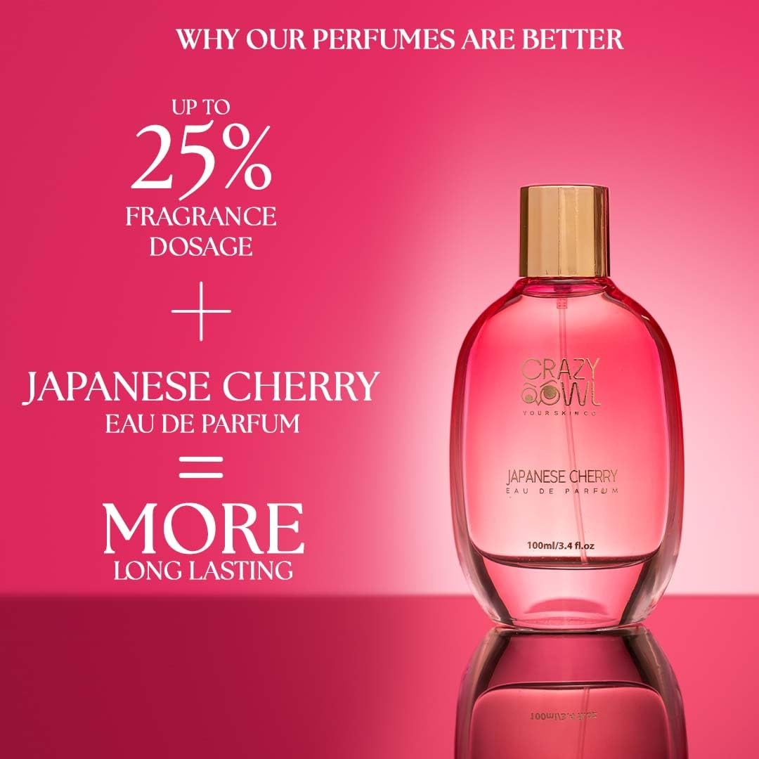 Crazy Owl Japanese Cherry Eau De Parfum 100ml 3.4 Fl.oz. Premium Long Lasting Luxury Unisex Perfume Crazy Owl Japanese Cherry Eau De Parfum 100ml 3.4 Fl.oz. Premium Long Lasting Luxury Unisex Perfume