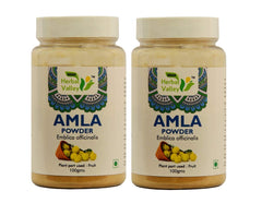 Indian Herbal Valley Amla Fruit Powder Emblica Officinalis, Immunity & Digestion Booster, Face, Skin & Hair Care | 100gm 0.2lbs, Each Pack Of 2