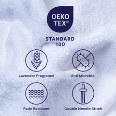 Feather & Spun Bamboo Cotton Bath Towel 600 Gsm | Anti Microbial Fade Resistant Double Needle Stitch Bath Towel (Pure Snow)