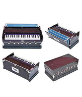 Musical Instrument Harmonium - 7 Stopper (5 Stops 2 Drones), Total 39 Keys, 3 1/4 Octave, Two Reeds (Base- Male) | Two Side Carry Handles, Jaali Frame On Keys