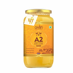 Pure Natural A2 Gir Cow Ghee By Ovlin Professional | Rich In Nutrients & Vitamins Healthy Desi Ghee Good For Cooking | (500ml) 16.9 Ounce | Jar Pack