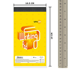 Patti Bound, Writing Pad, 10.5x19 Cm, Single Line For Everyday Use (Yellow) 80 Pages, Pack Of 5