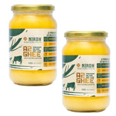 100% Natural A2 Bilona Gir Cow Desi Ghee By Niadh | Naturally & Healthy Protein Fiber Pure Cow Desi Ghee For Boost Energy | 1 Litre (500ml * 2) 33.8 Ounce | Jar Pack