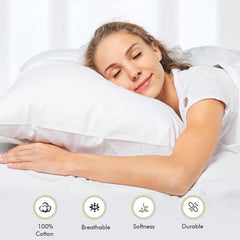 Plain Elastic Fitted King Size Bedsheet With 2 Pillow Cover - 108 X 108 Inches, White | 400 Thread Count Silky Soft | Naturally Soft, Breathable, & Skin-Friendly