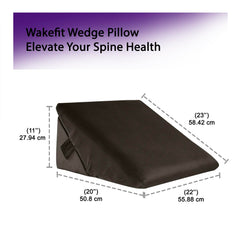 Wedge Cushion, Memory Foam Leg Pillow For Sleeping, Acid Reflux, Charcoal Grey | Back Support Pillow For Bed, For Sitting Wedge Pillow, Multi-Purpose Use | For Head & Neck Support Pillow