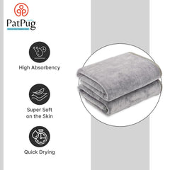 Patpug Ultra Soft Microfiber Hand Towel 400 | Comfortable, Fade Resistant, Highly Absorbent, Quick Drying Towel (Dark Grey) - 2 Piece