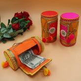 Wood Decorative Cash Box, Shagun Box, Gift Box, Jewellery Box, Bangel Box, Money Box Envelop Wedding Gift Color Pack Of 3, Colour - Multicolour