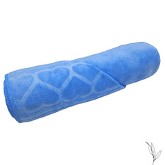 Nive Home Linens Microfiber Bath Towel 400 Gsm | Self Design, Ultra Soft, Super Absorbent, Quick Dry (Blue)