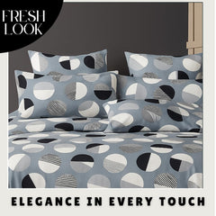 Microfiber Double Bedsheet King Size With 2 Large Size Pillow Covers | Size 108x108+9 Inches, Grey | Perfect For Daily Use, All-Season Use Or Gifting Bedsheet