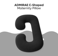 C Shape Pregnancy Pillows For Sleeping, Maternity Support, Soft Pillow, Grey | Multipurpose Pillow For Back, Hips, Legs, Belly Support With Removable Washable Velvet Cover, Full-Body Support