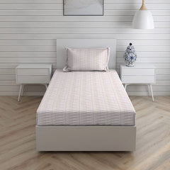 Cotton Bedsheet Set For Single Bed - Size 59 X 88 Inches, Light Pink | 1 Single Bed Sheet With 1 Pillow Cover - Light Weight & Breathable, Ideal For Everyday Use