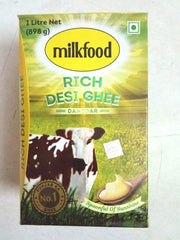 100% Pure Rich Desi Ghee By Milkfood | Good Source Of Protein Fiber Healthy Pure Danedar Cow Ghee | (1 Litr) 33.8 Ounce | Box Pack