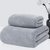 Linear Microfiber Bath Towel & Hand Towel 300 Gsm | Microfiber Bath Towels For Large Size For Men & Women (Grey)