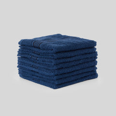 Kopa By Bianca 100% Cotton Soft Terry Face Towel 400 Gsm (Navy Blue) -Pack Of 8