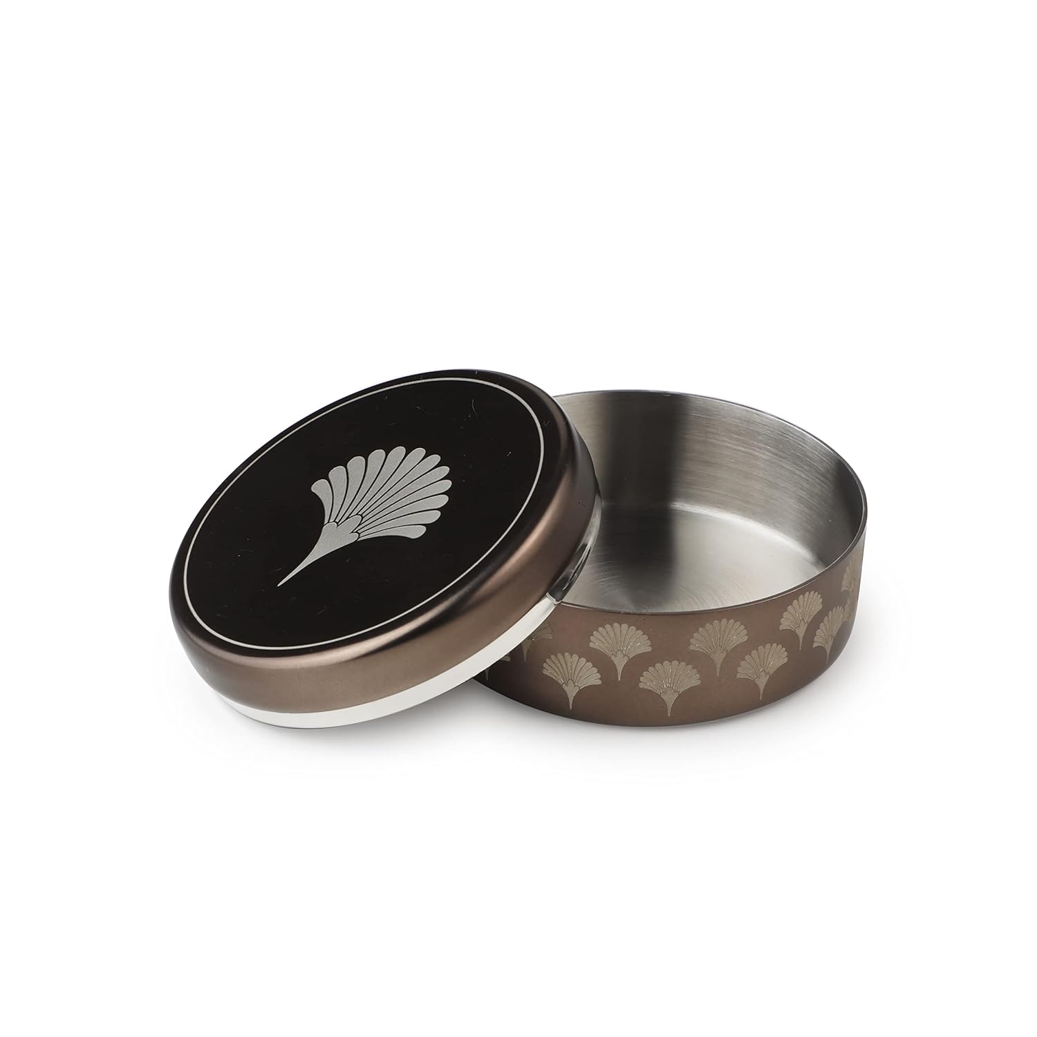 Brown Stainless Steel Container - Deco Series, Small | Multipurpose Box For Dry Fruit & Candies - Designer Versatile Box | Serve Ware & Tableware - Geometric Patterns Brown Stainless Steel Container - Deco Series, Small | Multipurpose Box For Dry Fruit & Candies - Designer Versatile Box | Serve Ware & Tableware - Geometric Patterns