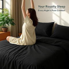 Bedsheets For King Bed Include Pillow Cover, Ultra Soft - 108x108 Inches | Microfiber Plain Dark Grey Solid Bed Sheet-Good For Home, Hotel, Villa, Resort & Guest House