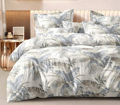 Printed Double Bedsheet For Super King Size With 2 Matching Pillow Covers - 108 X 108 Inches, White | 300 Thread Count Skin Friendly & Luxuriously Smooth To Touch Bedsheet