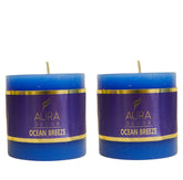 OCEAN BREEZE FRAGRANCE PILLAR CANDLE SET OF 2 FOR ROMANTIC CANDLE