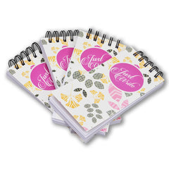 Professional Writing Daily Notepad, Memo Pad, Unruled, Spiral Bound Cover Journal, Set Of 4