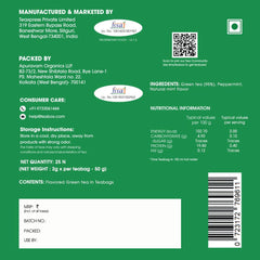 Teabox Mint Green Tea - 25 Pyramid Tea Bags | Exotic Blend Of Premium Green Tea & Real Peppermint Leaves - 100% Whole Leaf Tea | Low Caffeine, 0% Bitterness