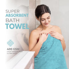 Black Gold The Finer Touch Microfiber Bath Towels 500 Gsm | Super Absorbent, Lightweight, Ultra-Soft, Fade Resistant (Green Blue)