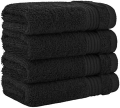 Grgrasp Thread That Bind Relations 100% Cotton Hand Towel 1200 Gsm | Fully Absorvent & Quick Dry Towel (Black) - 6 Pcs