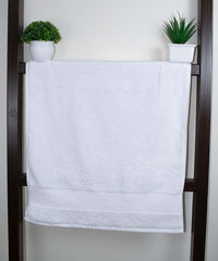 Rangoli Soft Absorbent Durable Towels Earthly Egyption Cotton Plush Oversized Small Size Bath Towel 400 Gsm (White)