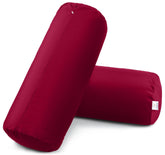 Microfiber Bolster Pillow For Bed & Sofa, Side, Diwan, Maroon - 10 X 25 Inch | Round Side Pillow | Light, Soft & Fluffy For Neck & Back Support | Washable, Velvet Cover With Zip - Set Of 2