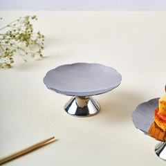 Chrome Stainless Steel Serving Platter - Poppy Series | Multipurpose Serving Tray For Sweets, Cookies, Dry Fruits & Other Snacks - Serve Ware, Dinnerware & Tableware