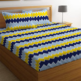 100% Microfiber Double Bedsheet With 2 Matching Pillow Covers - 90 X 90 Inches, Multicolor | 160 Thread Count Super Soft Glace Cotton Breathable & Wrinkle Free - 3 Pcs Set