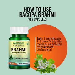Morpheme Remedies Bacopa Brahmi Extract 500mg, Improves Alertness, Known As A Good Ingredient For Brain | 60 Capsules 100gm 0.2lbs