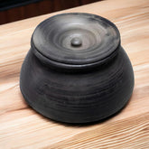 Exclusive Range Unglazed Clay Biryani Handi With Lid - 2 Liters | Earthen Pot For Cooking & Serving With Lid, Black