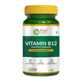 Pure Nutrition Vitamin B12 , Active Form Of Methylcobalamin | For Men & Women , Helps Boost Immunity & Energy , Promotes Brain & Nerve Health | 60 Veg Tablets , 100gm 0.2lbs